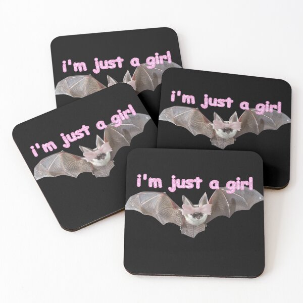 Item preview, "i'm just a girl" bat!!! designed and sold by PLANET-VEE.