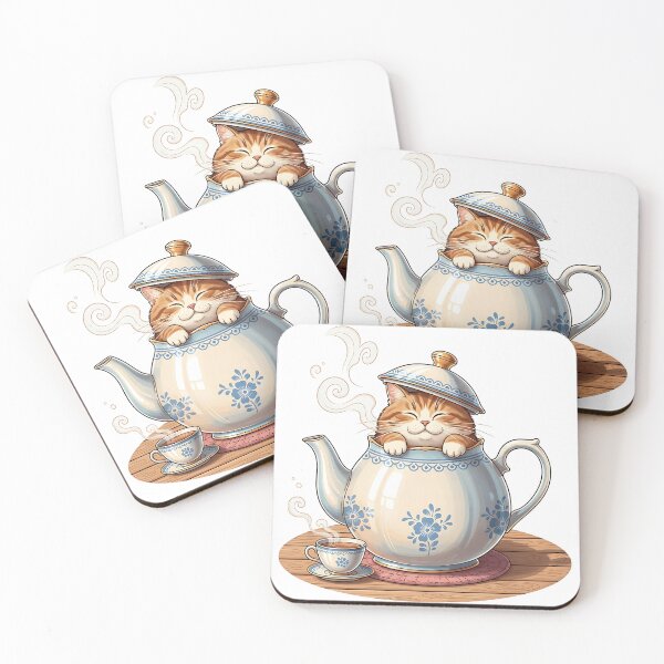 Item preview, Chubby Cat in Vintage Teapot designed and sold by Michaelragheb.