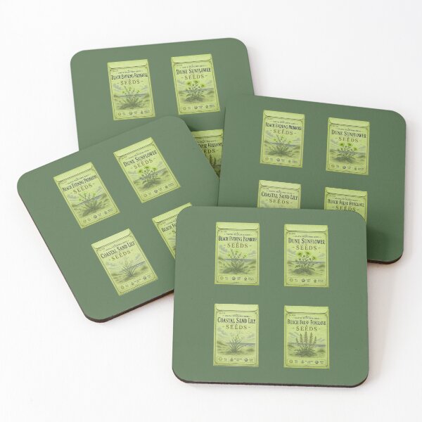 Item preview, Vintage Seed Packets PRINT ONLY NOT REAL- Coastal Wildflowers Series 017-020 - pastel lime color designed and sold by Beachy.