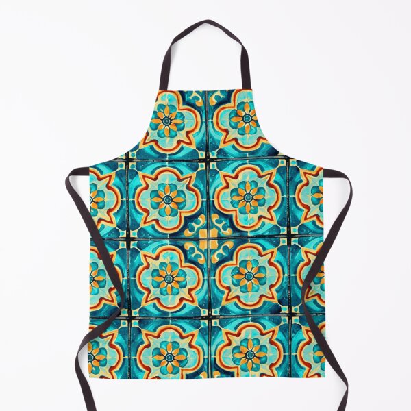Item preview, Mediterranean Vintage Tile-Inspired Blue Distressed Design Art designed and sold by DEC02.