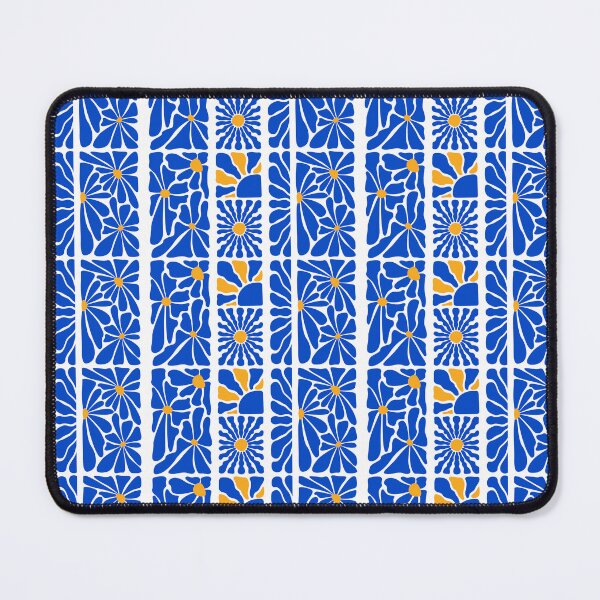 Item preview, Cobalt Blue Abstract Floral Grid designed and sold by WillCraftx.