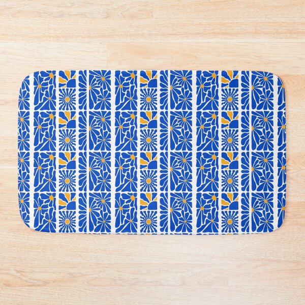 Item preview, Cobalt Blue Abstract Floral Grid designed and sold by WillCraftx.