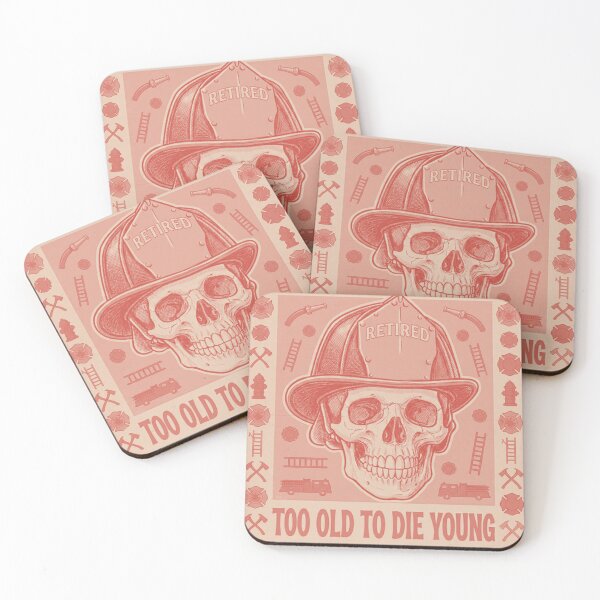 Item preview, Retired Firefighter 2026 – Too Old to Die Young Skull Design RED designed and sold by D-Ave Magic Store .