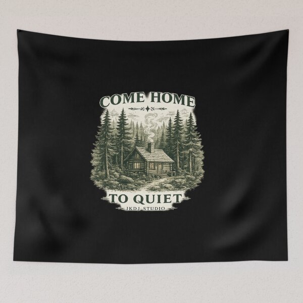 Item preview, Vintage Forest Cabin Nature Art designed and sold by JKDJ.