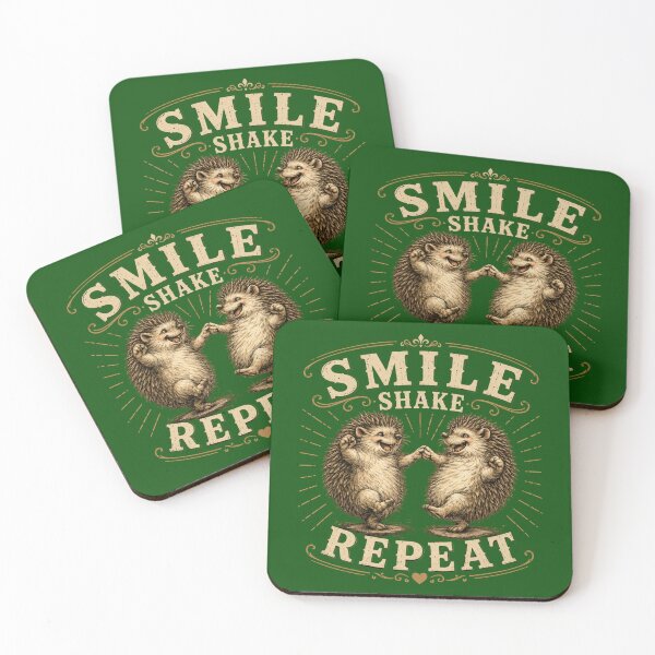 Item preview, Smile Shake Repeat – Funny Dancing Hedgehogs Vintage Design designed and sold by Alpine-Ink.