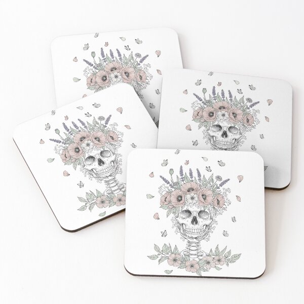 Item preview, Floral Skull with Lavender & Poppies designed and sold by Michaelragheb.