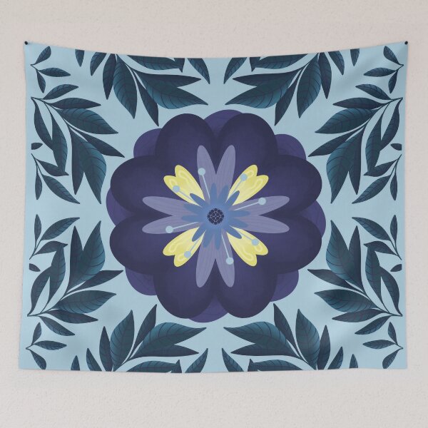 Item preview, Blue Bohemian Flower Pattern designed and sold by kaitlynlingo.
