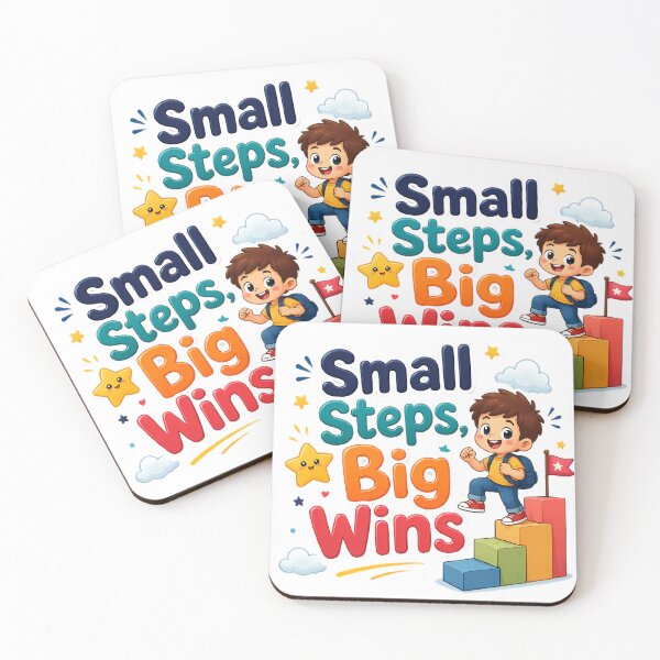 Item preview, Small Steps, Big Wins – Cute Motivational Cartoon Design designed and sold by HoMya.