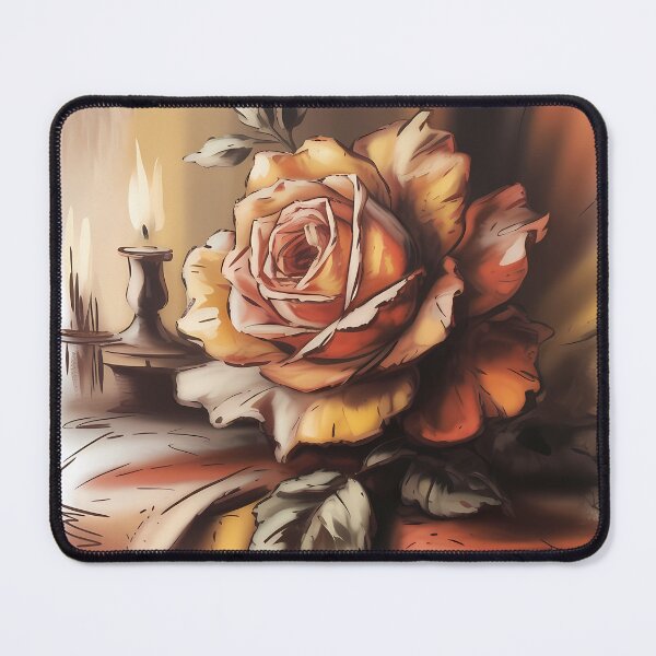 Item preview, Vintage Rose by Candlelight Warm Oil Painting designed and sold by SellingWSarah17.