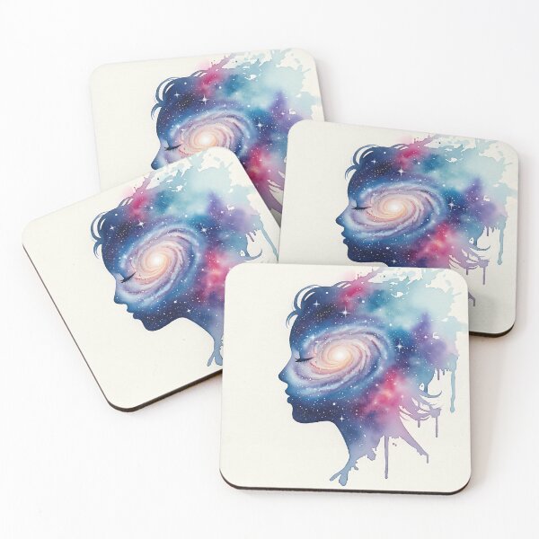 Item preview, Galaxy Watercolor Woman Silhouette designed and sold by Michaelragheb.