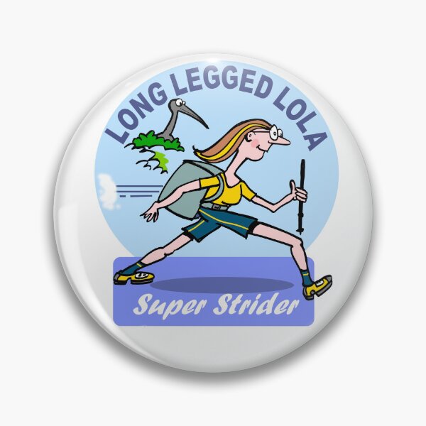 Item preview, Long Legged Lola Funny Hiking Girl Cartoon designed and sold by Al Benge - NZ & Australian Art.