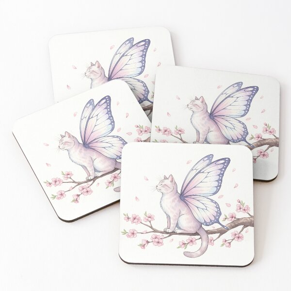 Item preview, Butterfly Winged Cat on Cherry Blossom designed and sold by Michaelragheb.