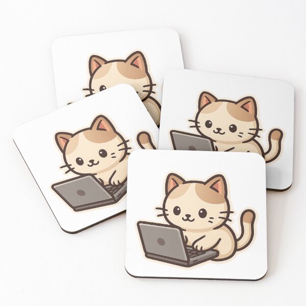 Item preview, Cute Calico Cat Working on Laptop designed and sold by Gvinaa.