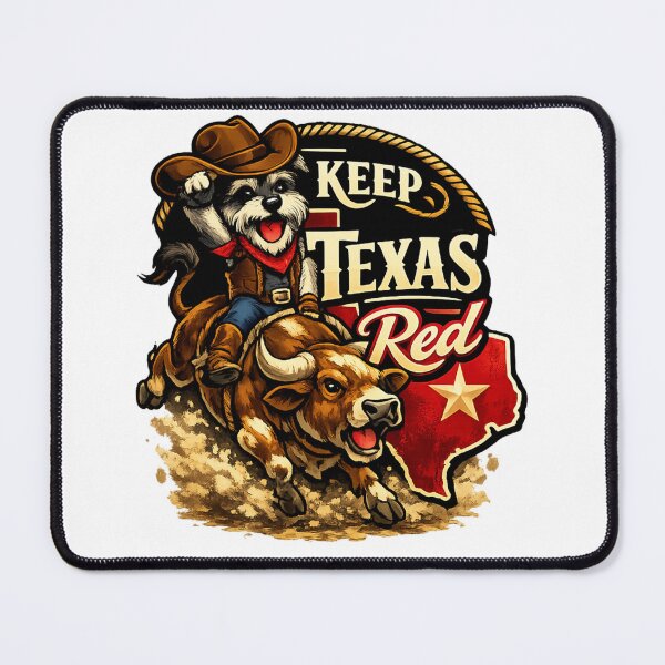 Item preview, Keep Texas Red – Rodeo Dog Riding a Bull designed and sold by KeepTXRed.