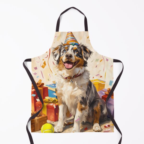 Item preview, Australian Shepherd Birthday Party Dog Painting designed and sold by SellingWSarah17.