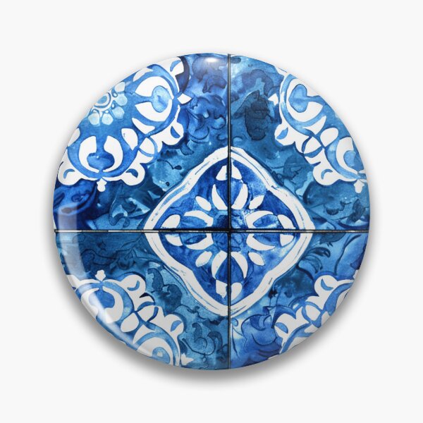 Item preview, Mediterranean Vintage Tile-Inspired Blue And White Pattern designed and sold by DEC02.