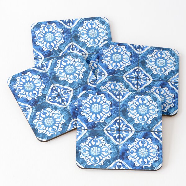 Item preview, Mediterranean Vintage Tile-Inspired Blue And White Pattern designed and sold by DEC02.