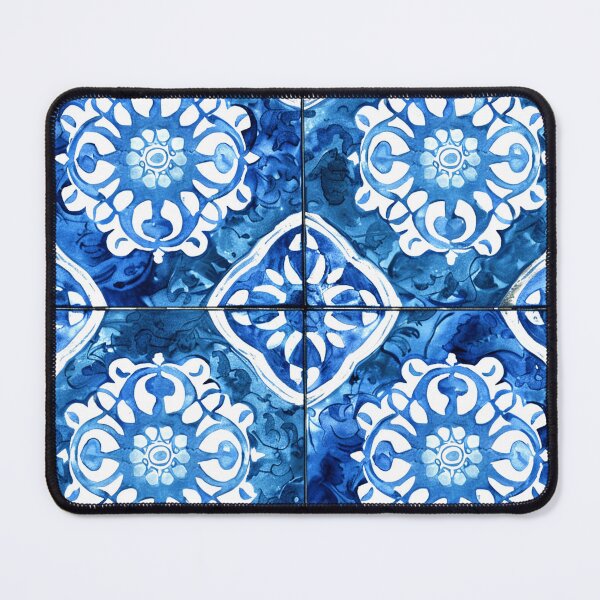 Item preview, Mediterranean Vintage Tile-Inspired Blue And White Pattern designed and sold by DEC02.