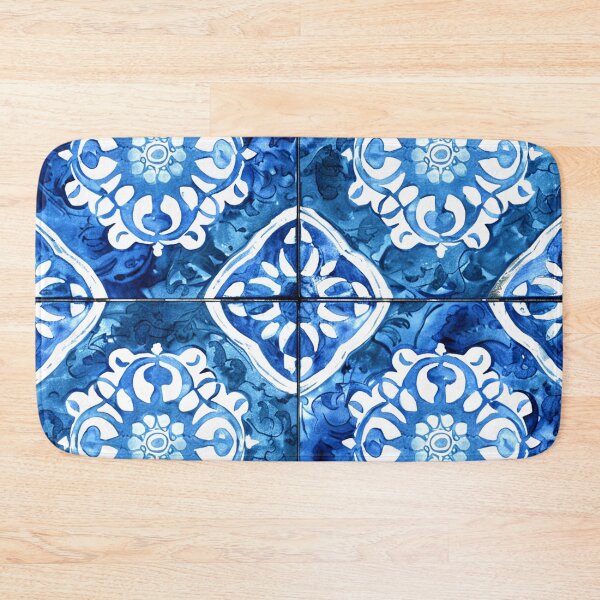 Item preview, Mediterranean Vintage Tile-Inspired Blue And White Pattern designed and sold by DEC02.