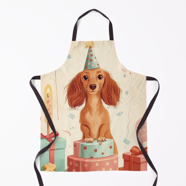 Item preview, Dachshund Birthday Party Illustration on Cake designed and sold by SellingWSarah17.