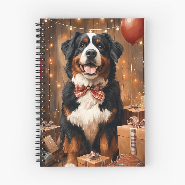 Item preview, Bernese Mountain Dog Christmas Painting with Plaid Bow designed and sold by SellingWSarah17.
