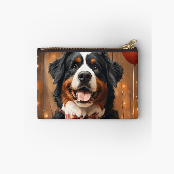 Item preview, Bernese Mountain Dog Christmas Painting with Plaid Bow designed and sold by SellingWSarah17.