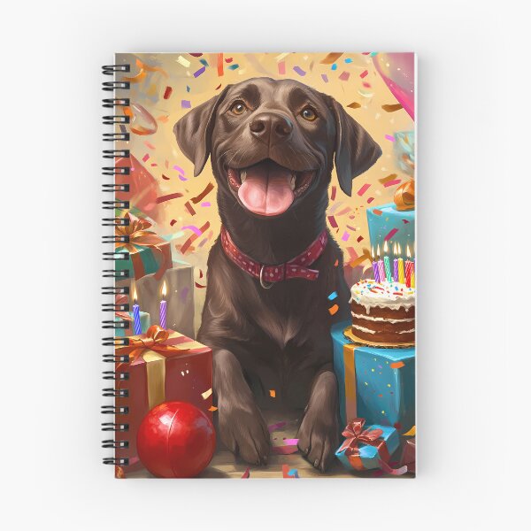 Item preview, Chocolate Lab Birthday Party Painting with Cake and Confetti designed and sold by SellingWSarah17.