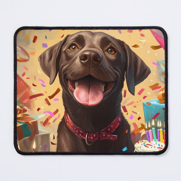 Item preview, Chocolate Lab Birthday Party Painting with Cake and Confetti designed and sold by SellingWSarah17.