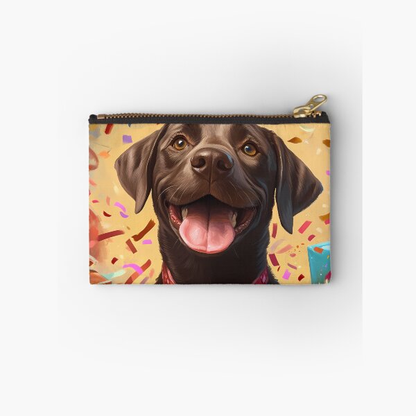 Item preview, Chocolate Lab Birthday Party Painting with Cake and Confetti designed and sold by SellingWSarah17.