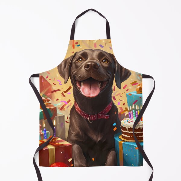 Item preview, Chocolate Lab Birthday Party Painting with Cake and Confetti designed and sold by SellingWSarah17.