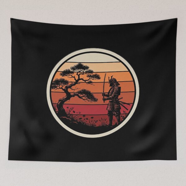 Item preview, Japanese Art Samurai Retro Sunset Warrior Men Women Kids T-Shirt | Vintage Japan Graphic Gift designed and sold by Trendably.
