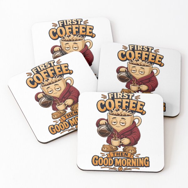 Item preview, Firt coffee, then good morning designed and sold by Foxglow Studio.