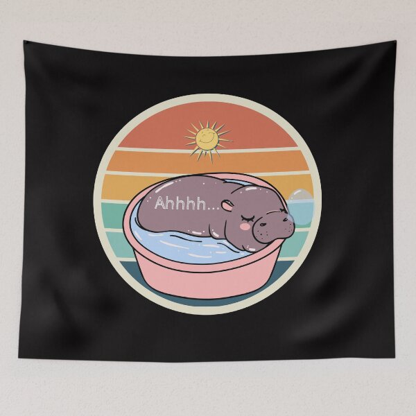 Item preview, Cute Pygmy Hippo Cooling Off Funny Summer Design. Cute Pygmy Hippo Cooling Off designed and sold by laughterforall.