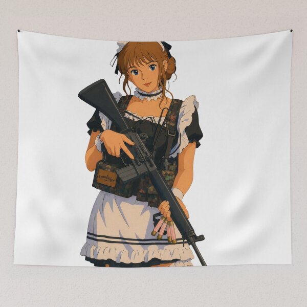 Item preview, Tactical Maid Anime Girl | Military Cosplay Fan Art | Classic Western Animation Style designed and sold by  Hollow Moon Studios..