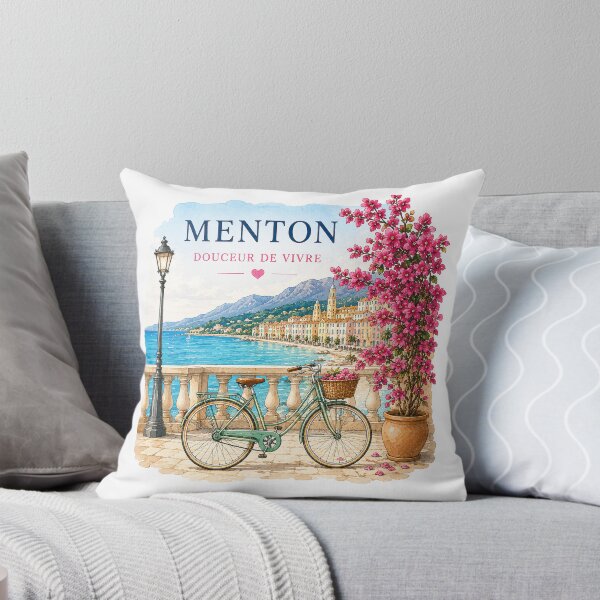 Item preview, Postcard of Menton with bicycle and bougainvillea designed and sold by NoEscusesTraveller .