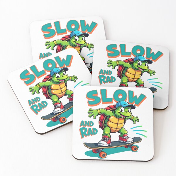 Item preview, Slow and Rad Turtle Skateboarding Cartoon | Funny Skater Turtle Graphic designed and sold by Surviving Monday Club.