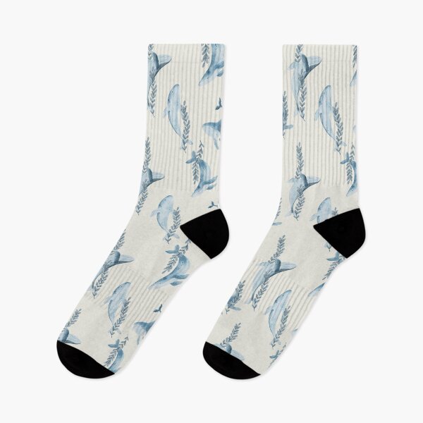 Item preview, Watercolor Whale Pattern designed and sold by MiaBellaGirl.