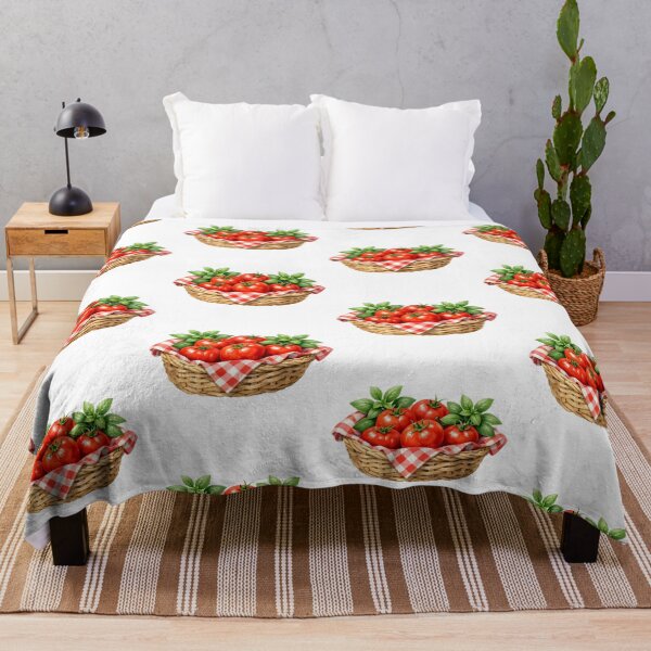 Item preview, Watercolor Basket with Tomatoes and Basil designed and sold by silviaol.