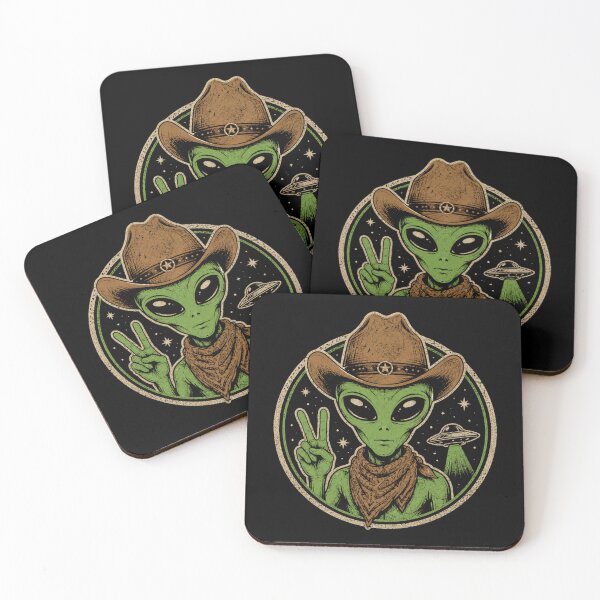 Item preview, Retro Cowboy Alien Peace Sign Vintage Space Western designed and sold by Moizento.