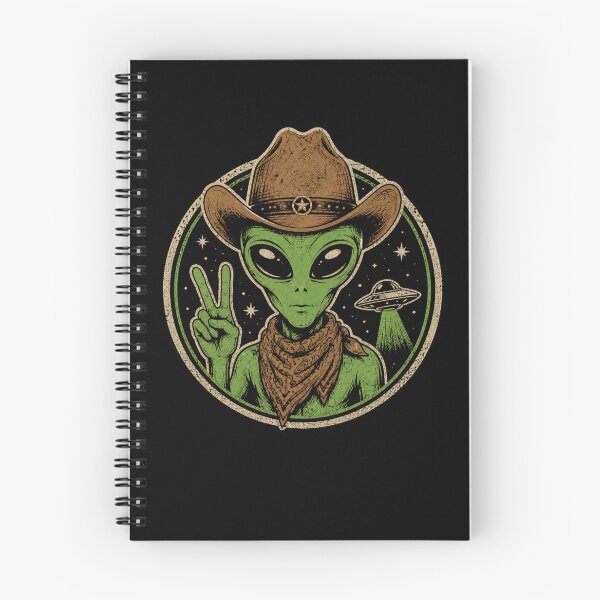 Item preview, Retro Cowboy Alien Peace Sign Vintage Space Western designed and sold by Moizento.