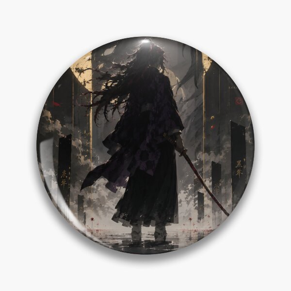 Item preview, Celestial Eclipse Warrior – Six Eyed Dark Samurai | Japanese Fantasy Art Print designed and sold by Dyan4.