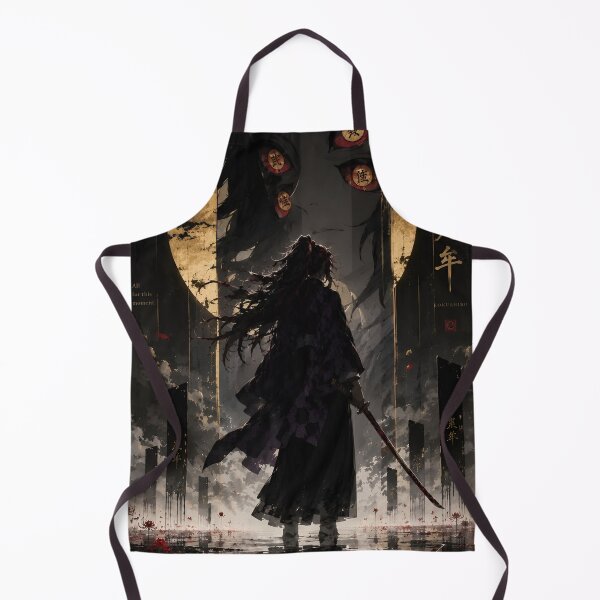 Item preview, Celestial Eclipse Warrior – Six Eyed Dark Samurai | Japanese Fantasy Art Print designed and sold by Dyan4.