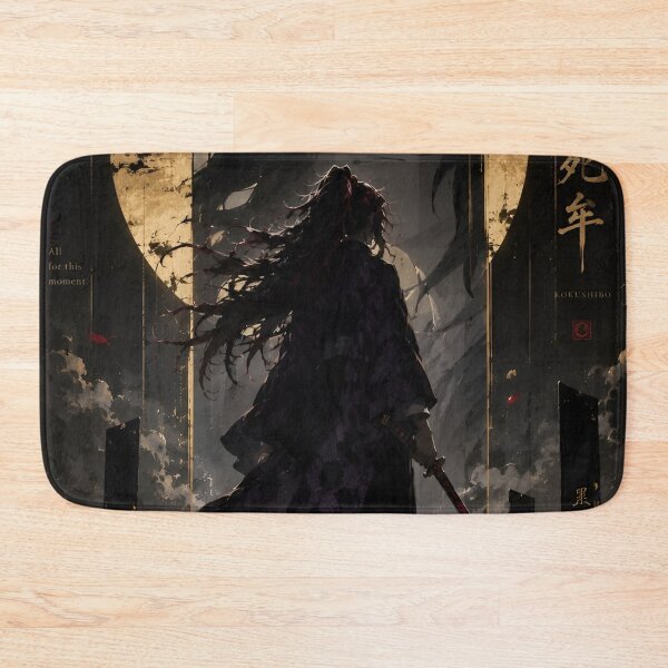 Item preview, Celestial Eclipse Warrior – Six Eyed Dark Samurai | Japanese Fantasy Art Print designed and sold by Dyan4.