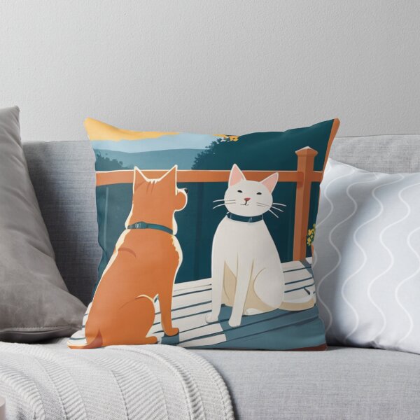 Item preview, Art - Two Domestic Cats, Serene Twilight Atmosphere designed and sold by World-Pets.