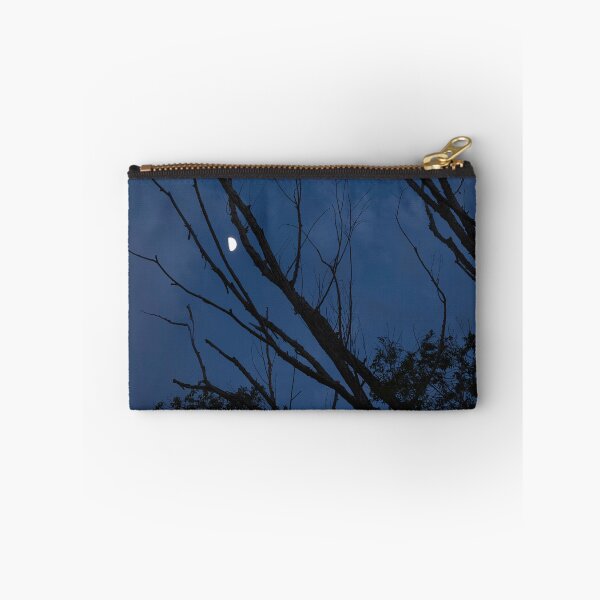 Item preview, Moon framed between tree branches in twilight designed and sold by lisavonbiela.
