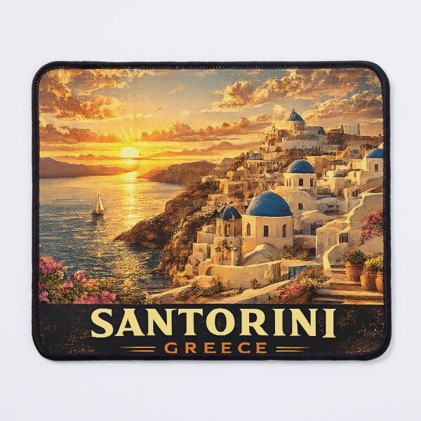 Item preview, Santorini Coastal Landscape Poster | Iconic Greek Island | Greece Wall Art designed and sold by GnuArt.