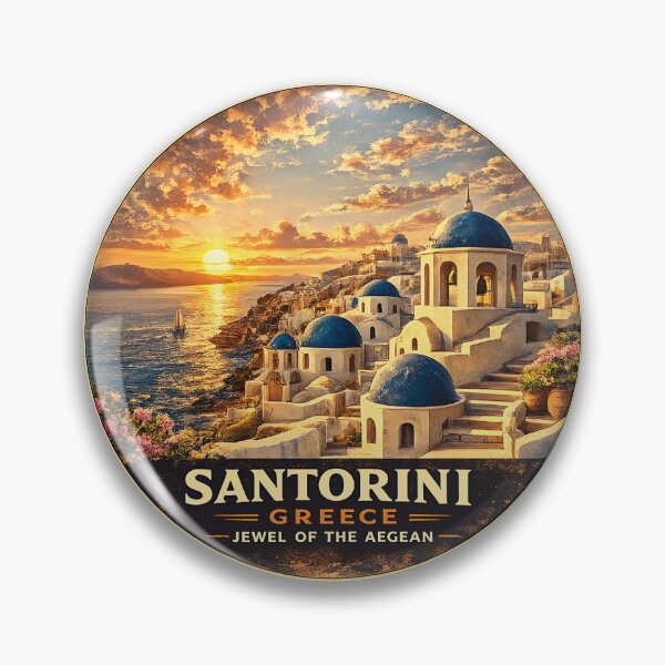 Item preview, Santorini Coastal Landscape Poster | Iconic Greek Island | Greece Wall Art designed and sold by GnuArt.