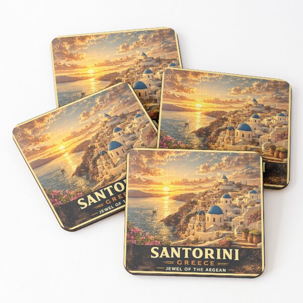 Item preview, Santorini Coastal Landscape Poster | Iconic Greek Island | Greece Wall Art designed and sold by GnuArt.