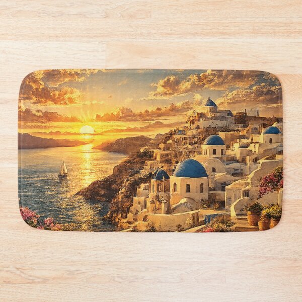 Item preview, Santorini Coastal Landscape Poster | Iconic Greek Island | Greece Wall Art designed and sold by GnuArt.