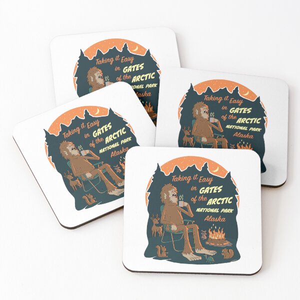Artikelvorschau, Entspannung im Gates of the Arctic Nationalpark – Bigfoot entworfen und verkauft von John Morris Illustration.